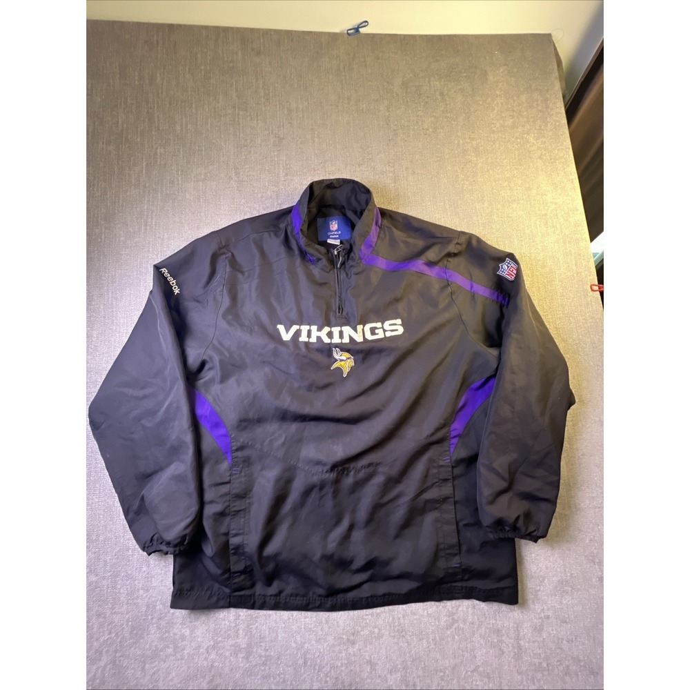 Vintage Minnesota Vikings Reebok NFL On Field Pullover Jacket XL Windbreaker